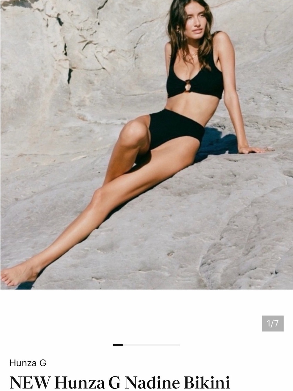 NEW without tags Hunza G Nadine Bikini Bottom Black OS